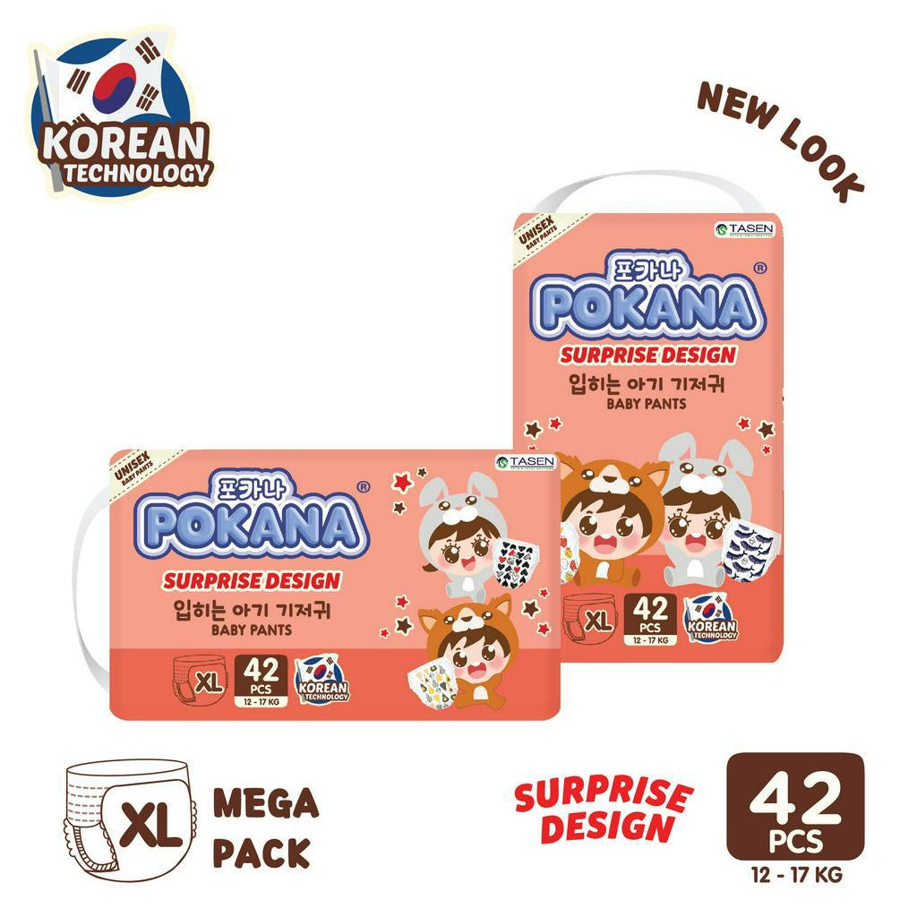POKANA Pants S60 M58 L48 XL42 Baby Diapers Surprise Design / Popok Celana Bayi