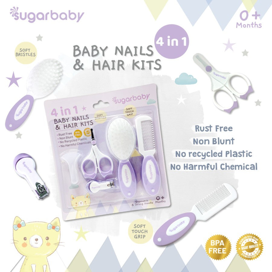 SUGARBABY 4 in 1 Baby Nails & Hair Kits - Grooming Kit