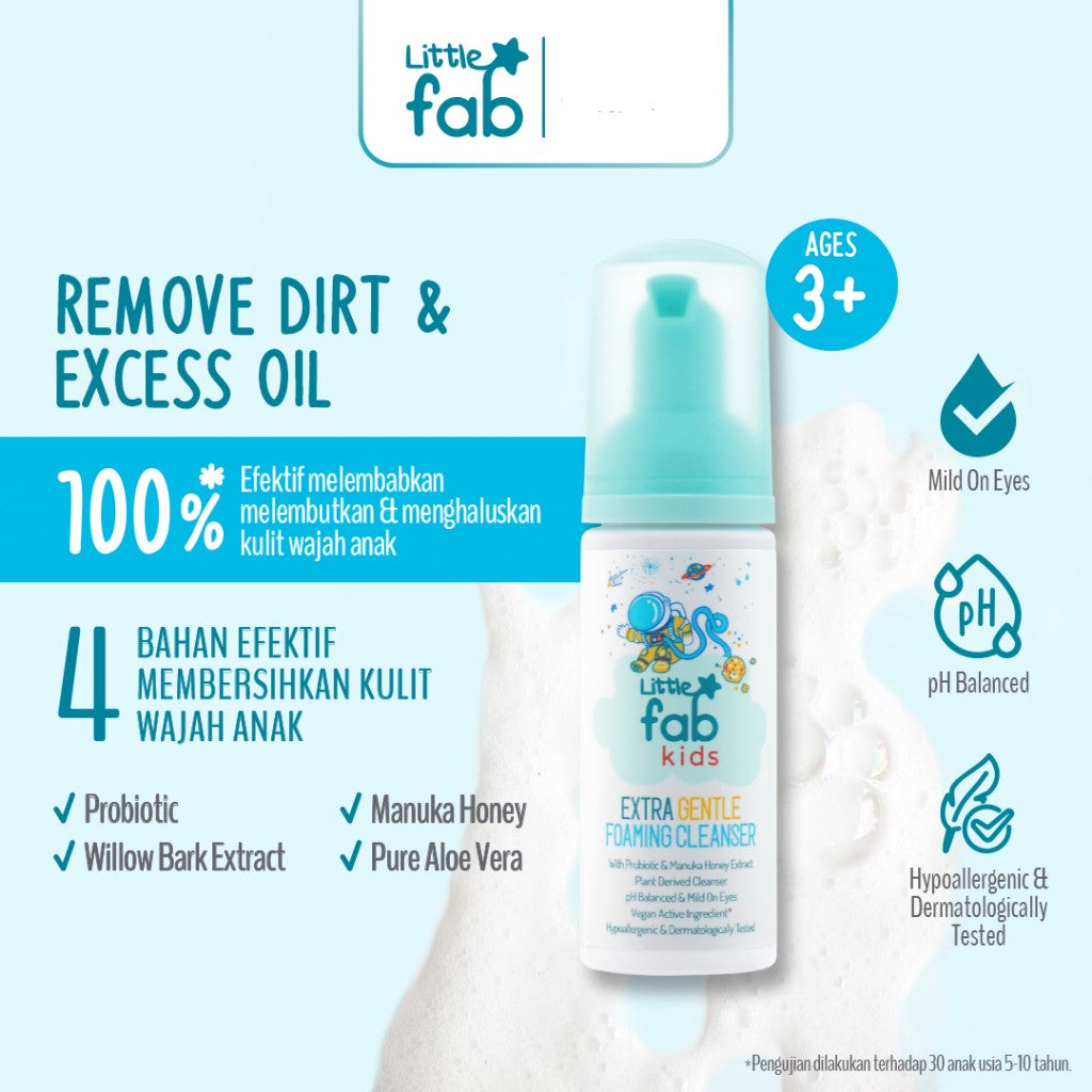 Little Fab Kids Extra Gentle Foaming Cleanser Boy & Girl / Skincare Anak / Sabun Cuci Muka Anak