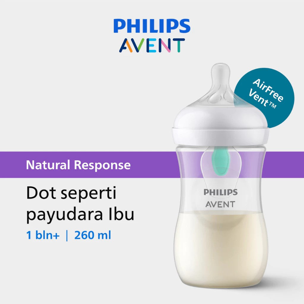 Philips Avent Botol Susu Bayi 125ml / 260ml - AirFree Vent Natural Response & Ekstra Anti Kolik