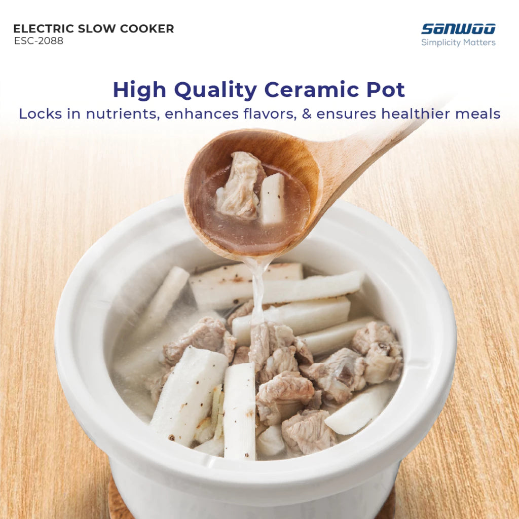 Sanwoo Electric Slow Cooker 2L / Alat Masak MPASI Terdapat 6 pilihan fungsi menu