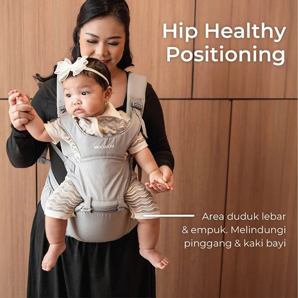 MOOIMOM Lightweight Hipseat Carrier Gendongan Bayi Hipseat Lembut & Ringan - Gendongan Depan