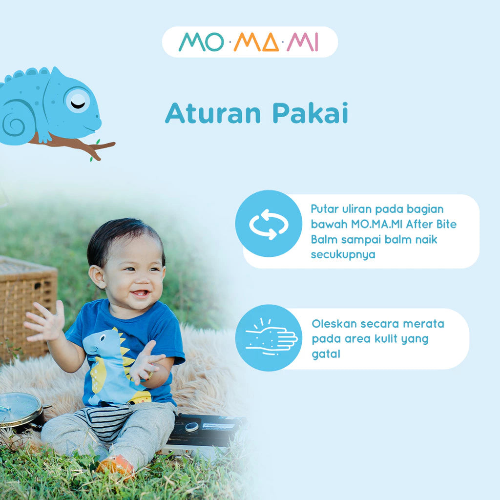 Momami After Bite Balm 14gr - Balsem stik pereda gatal alami gigitan serangga, aman untuk anak
