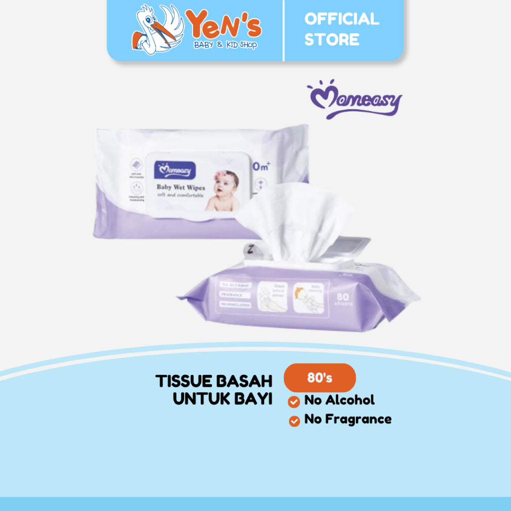 Tissue Basah Untuk Bayi Isi 80 Lembar (Baby Wet Wipes) No Alcohol , No Fragrance
