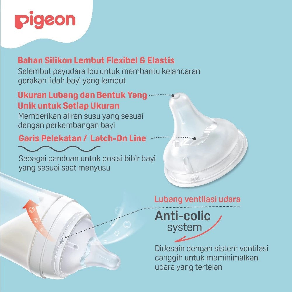 PIGEON Paket B2G1 Botol BPP Wide Neck w/Softouch Nipple 160ml , 240ml - Botol susu bayi