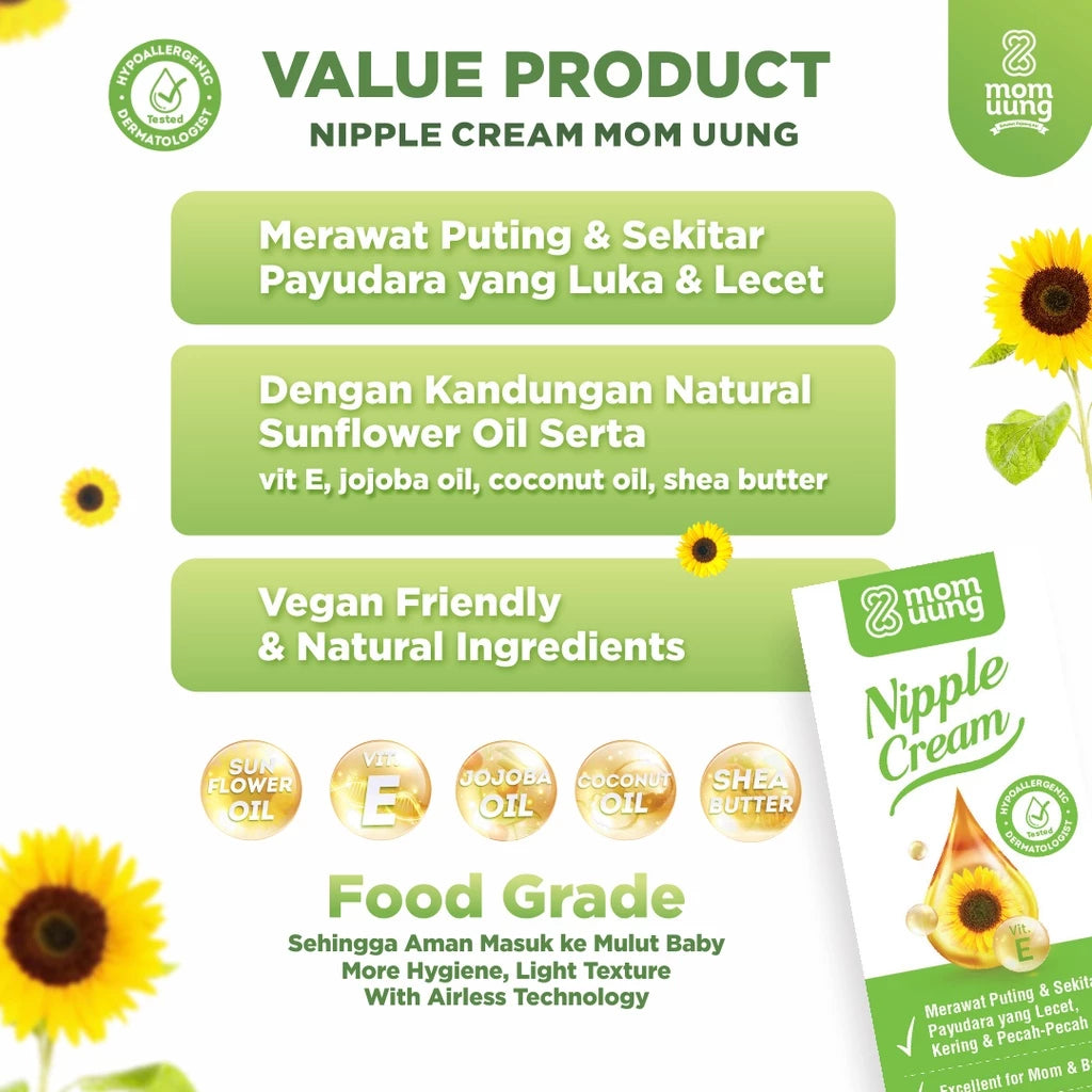 MOM UUNG Nipple Cream Natural Ingredients - Krim Puting Lecet
