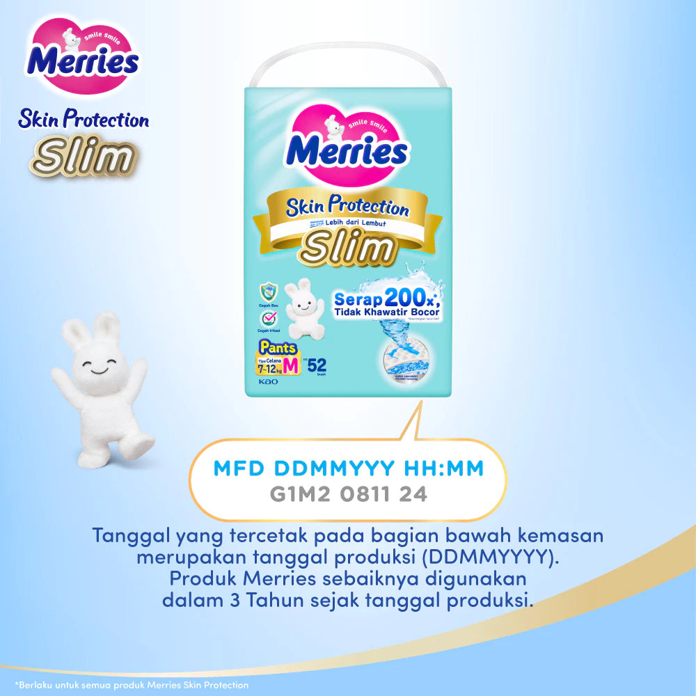 Merries Skin Protection Slim Pants Popok Bayi Diapers Ergoslim