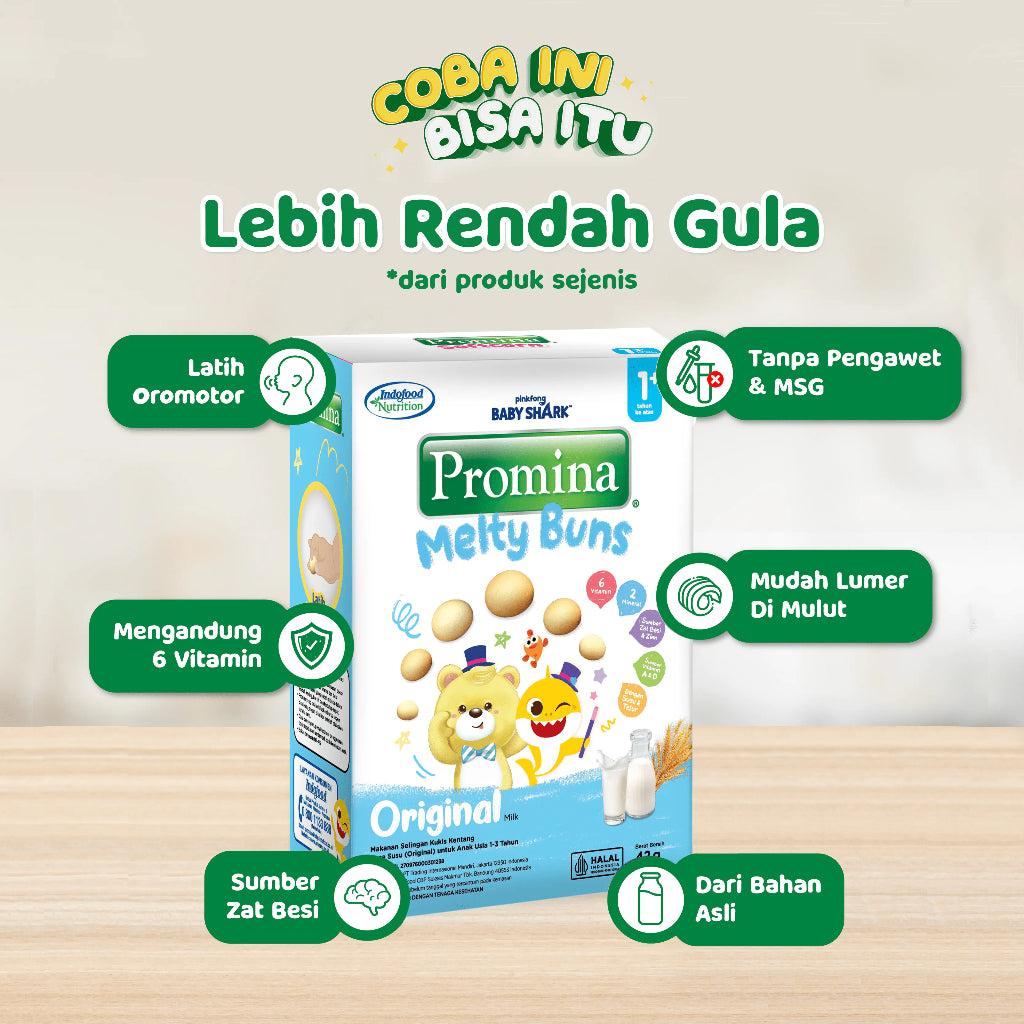 Promina Melty Buns Original / Strawberry 42 g Tanpa Msg & Pengawet