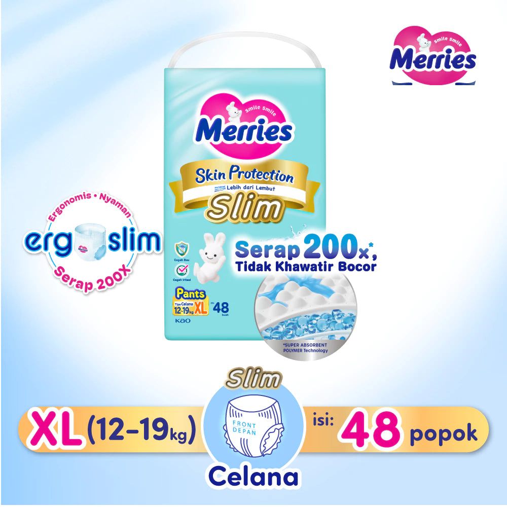 Merries Skin Protection Slim Pants Popok Bayi Diapers Ergoslim