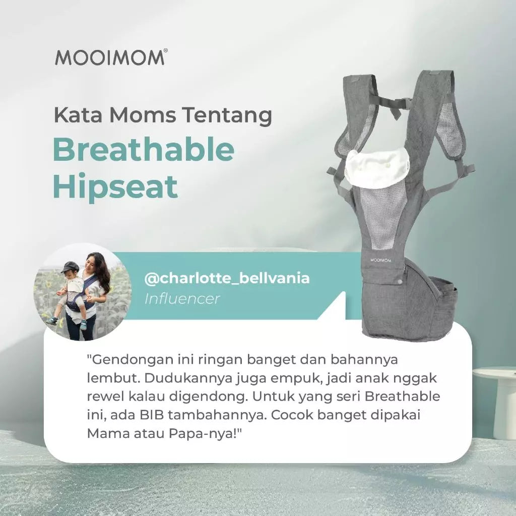 MOOIMOM Breathable Hipseat Carrier - Gendongan Bayi Hipseat Tidak Gerah & Simple