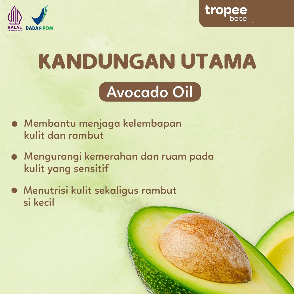 Tropee Bebe Shampoo & Body Wash 250ml | Sampo & Sabun Mandi Anak | Natural Free SLS