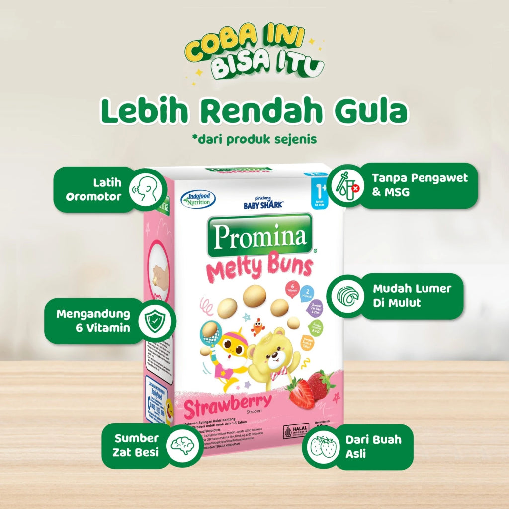 Promina Melty Buns Original / Strawberry 42 g Tanpa Msg & Pengawet