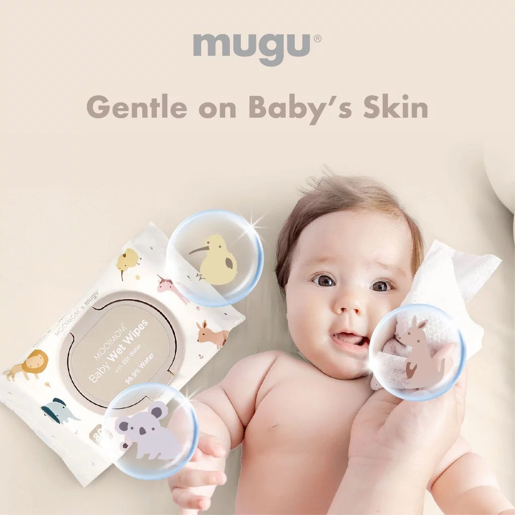 mugu Baby Wet Wipes EDI Water 80 Sheets I Tisu Basah Non Alcohol Non Parfume