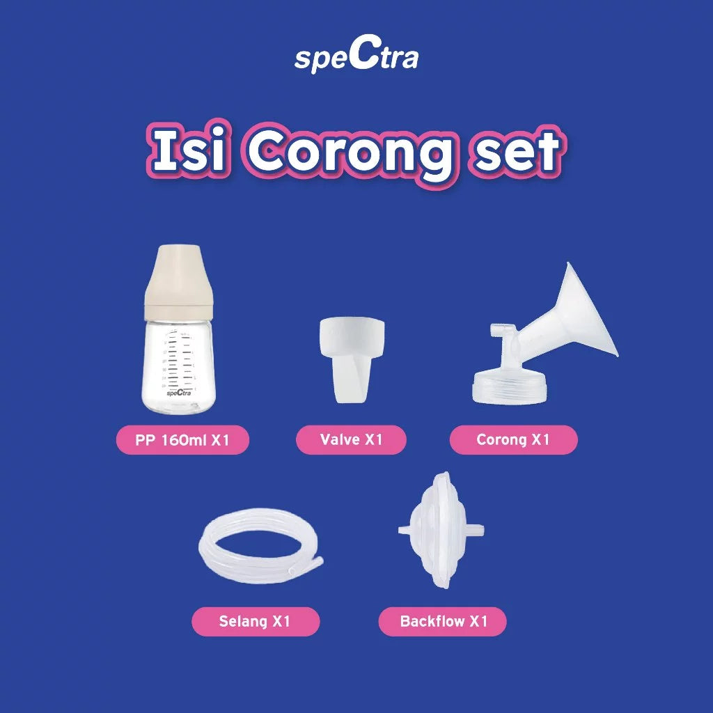 Spectra Breastshield Set 28mm (M) + Bottle - Corong Set M + Botol BPA FREE