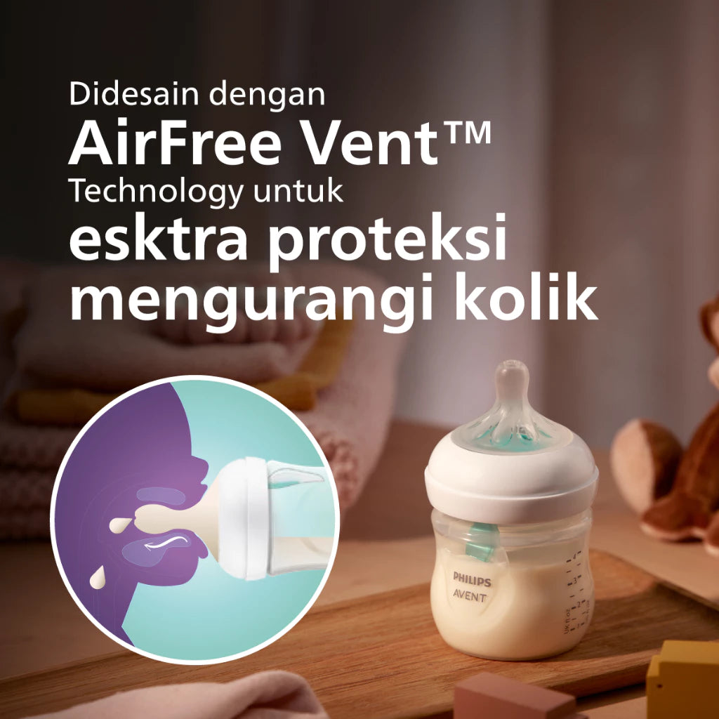 Philips Avent Botol Susu Bayi 125ml / 260ml - AirFree Vent Natural Response & Ekstra Anti Kolik