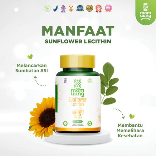 Mom Uung Sunflower Lecithin 30 Kapsul Melancarkan Sumbatan ASI - Non GMO