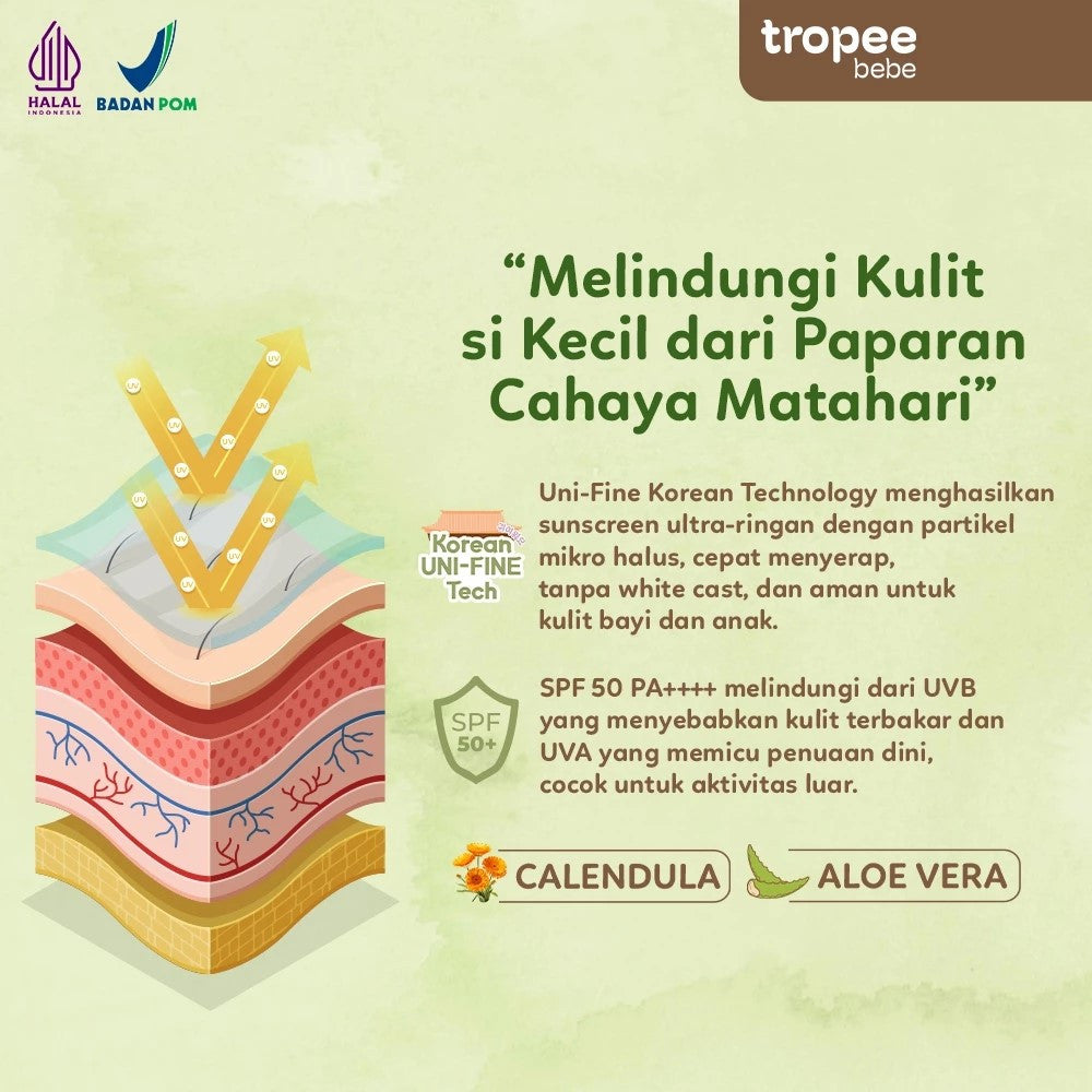 Tropee Bebe Physical Sunscreen 30ml - Sunscreen Bayi & Anak SPF 50 PA++++