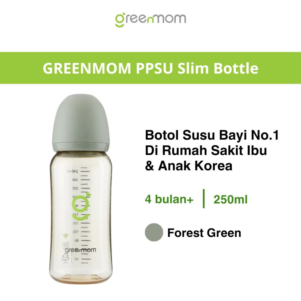 Greenmom PPSU Slim 60ml / 150ml / 250ml - Anti-kolik / Brand Korea / Botol Susu Bayi Terbaik