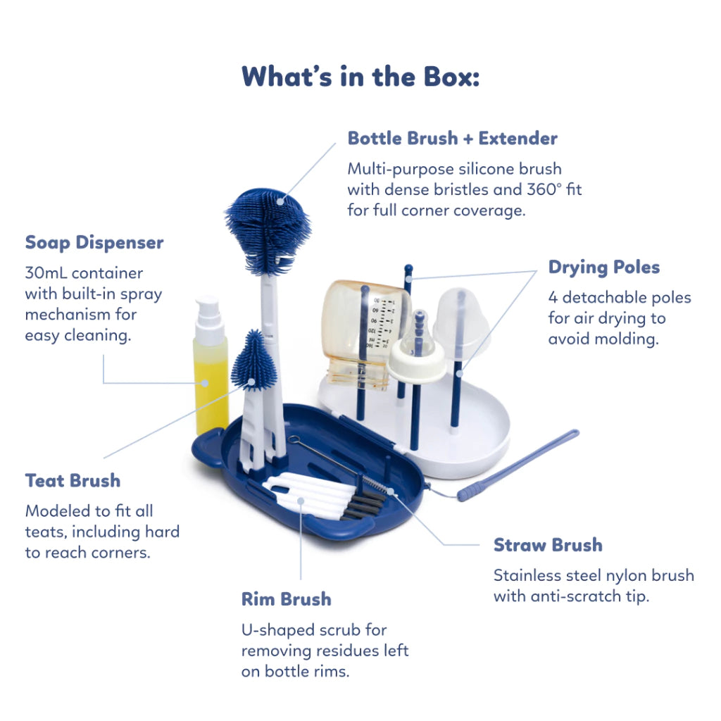 Supermama Lab 6-in-1 Set Sikat Botol Bayi | Brush Set BPA FREE