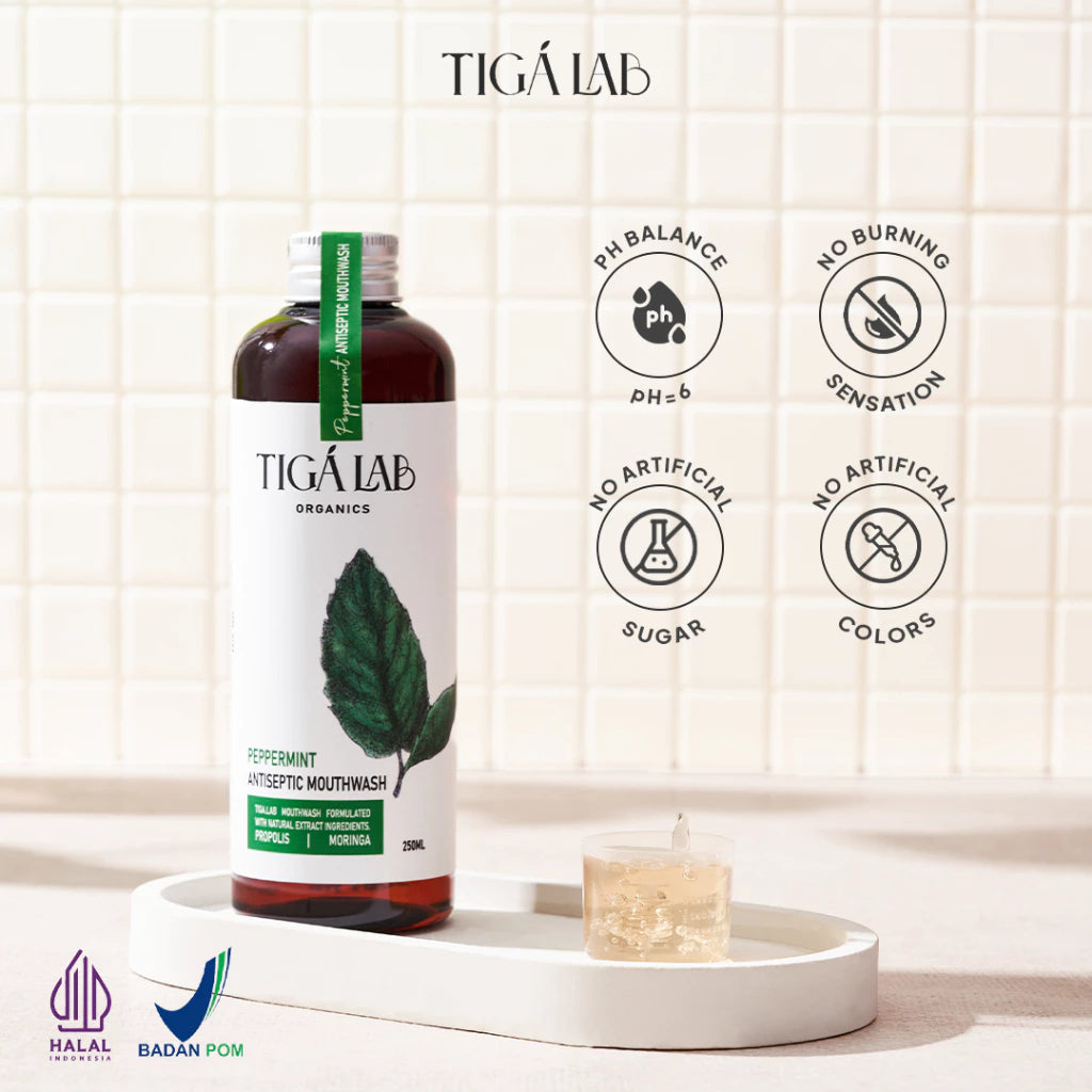 TIGA LAB Propolis Mouthwash 250ml - Obat Kumur Propolis Untuk Membunuh Bakteri Dalam 30 Detik