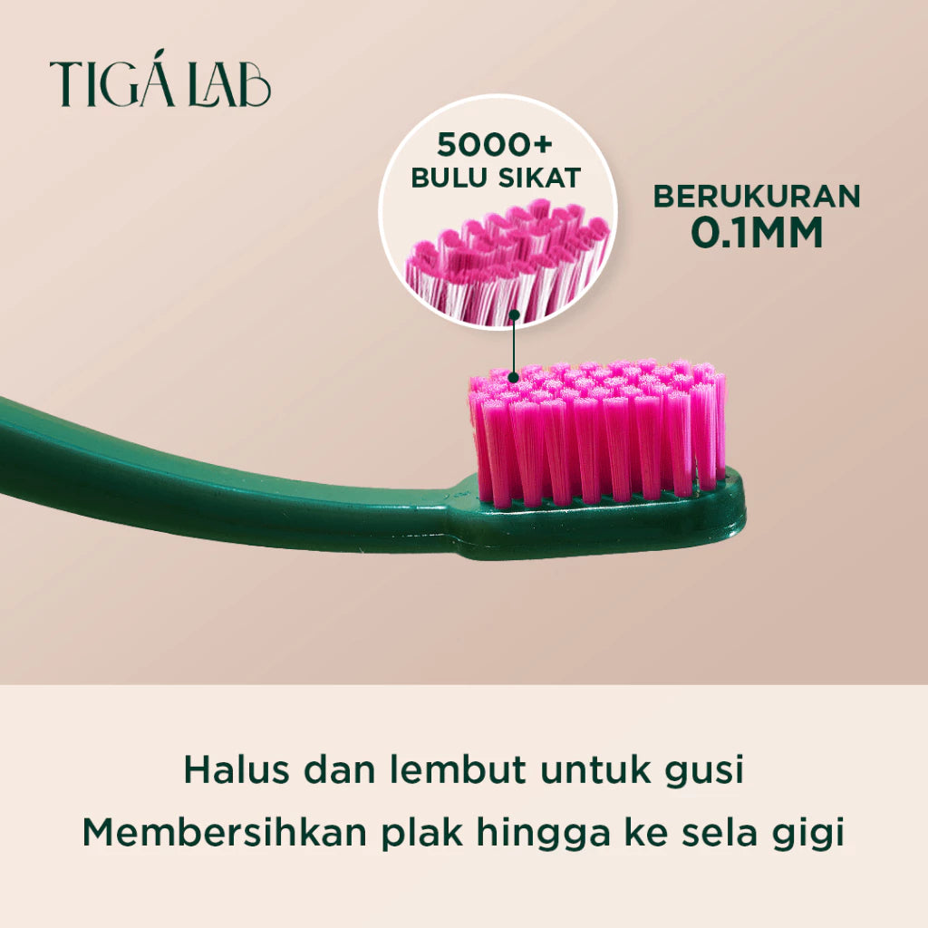 TIGA LAB Gentle Pro Toothbrush - Sikat Gigi Bulu Sikat Lembut (Soft) Dengan Teknologi Jerman