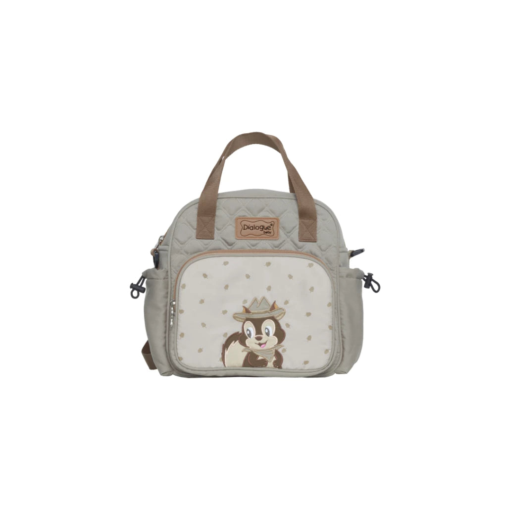 DIALOGUE BABY Tas Perlengkapan Bayi Kecil 3IN1 Squirrel Series DGT7336 Abu, Coklat