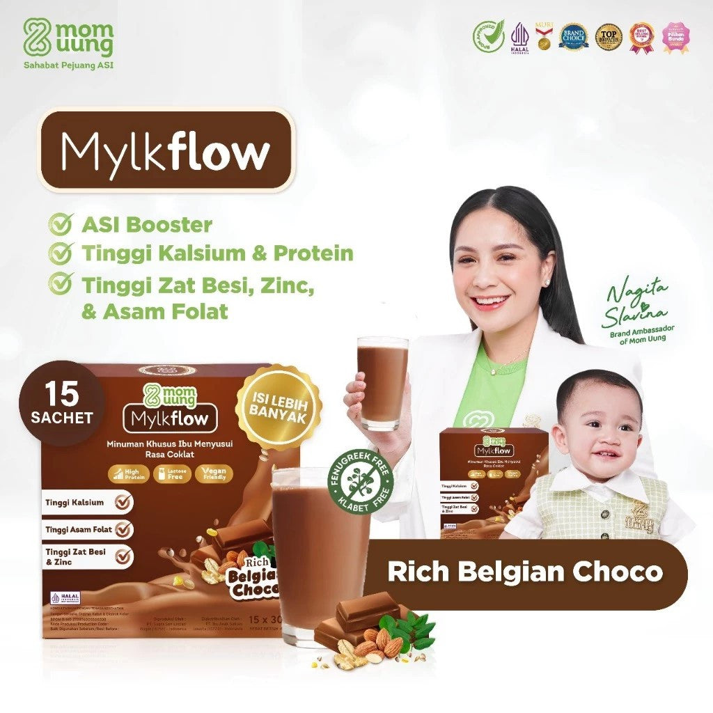Mom Uung Susu Mylkflow 15 Sachet - Susu Pelancar ASI Halal BPOM
