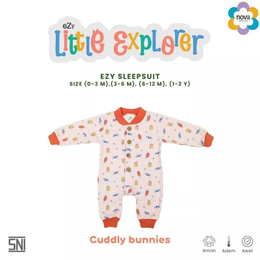 NOVA Ezy Little Explorer Sleepsuit Bayi Dan Anak 0-24 bulan (1 Pcs)