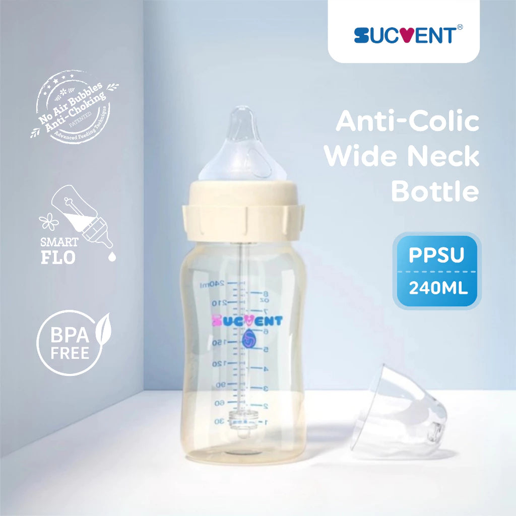 SucVent Non-Bubble & Anti-Choking Bottle PPSU 150ml / 240ml - Botol Susu Bayi Anti Kolik & Kembung