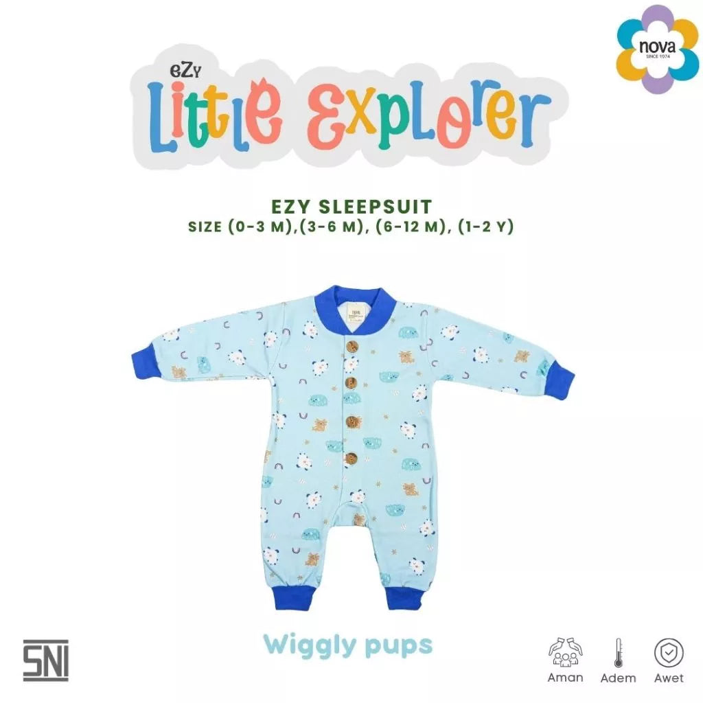 NOVA Ezy Little Explorer Sleepsuit Bayi Dan Anak 0-24 bulan (1 Pcs)