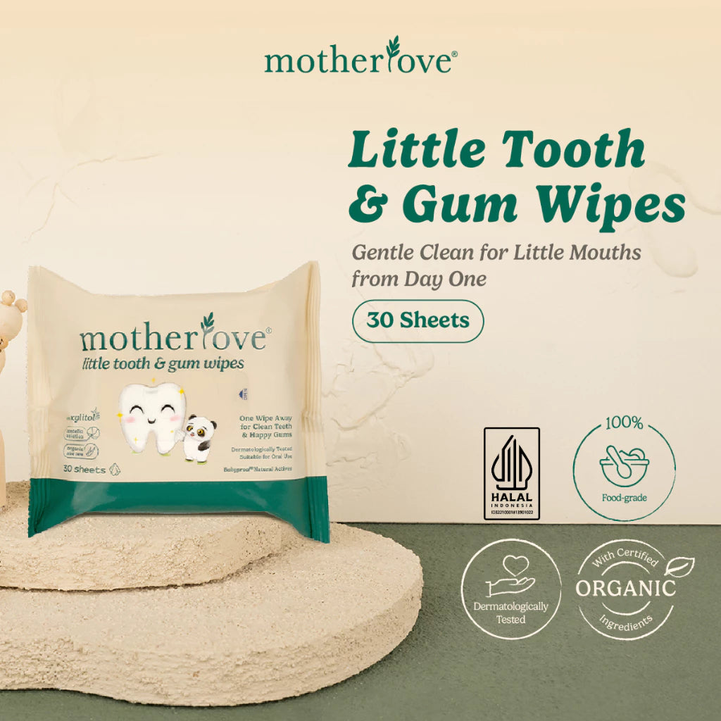 Motherlove Little Tooth & Gum Wipes 30 Sheets -Tisu Basah Pembersih Mulut, Gusi, Gigi & Lidah Bayi