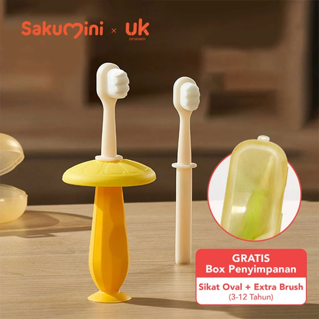Sakumini Sikat Gigi Anak Lembut Soft Children Training Toothbrush bahan food-grade
