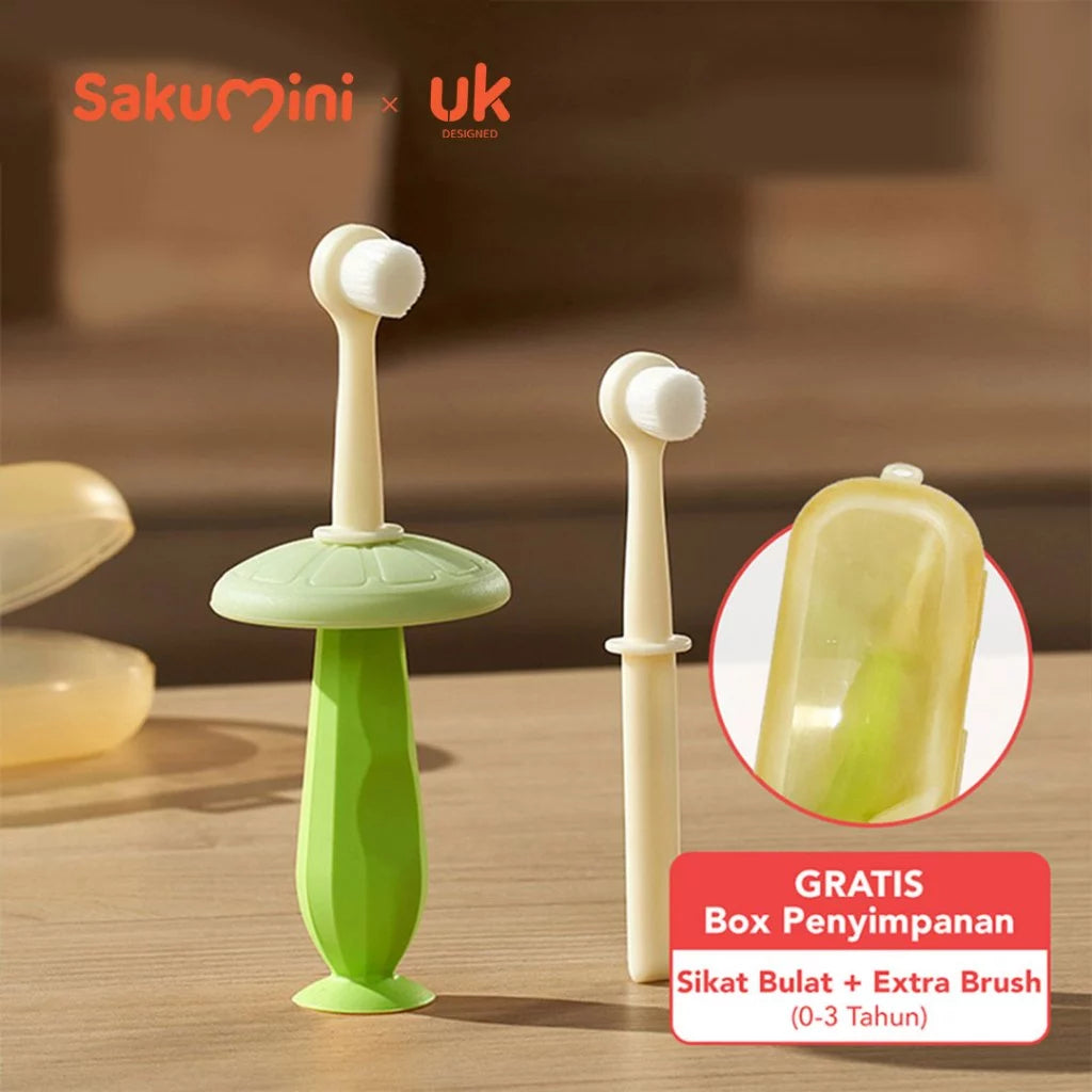 Sakumini Sikat Gigi Anak Lembut Soft Children Training Toothbrush bahan food-grade