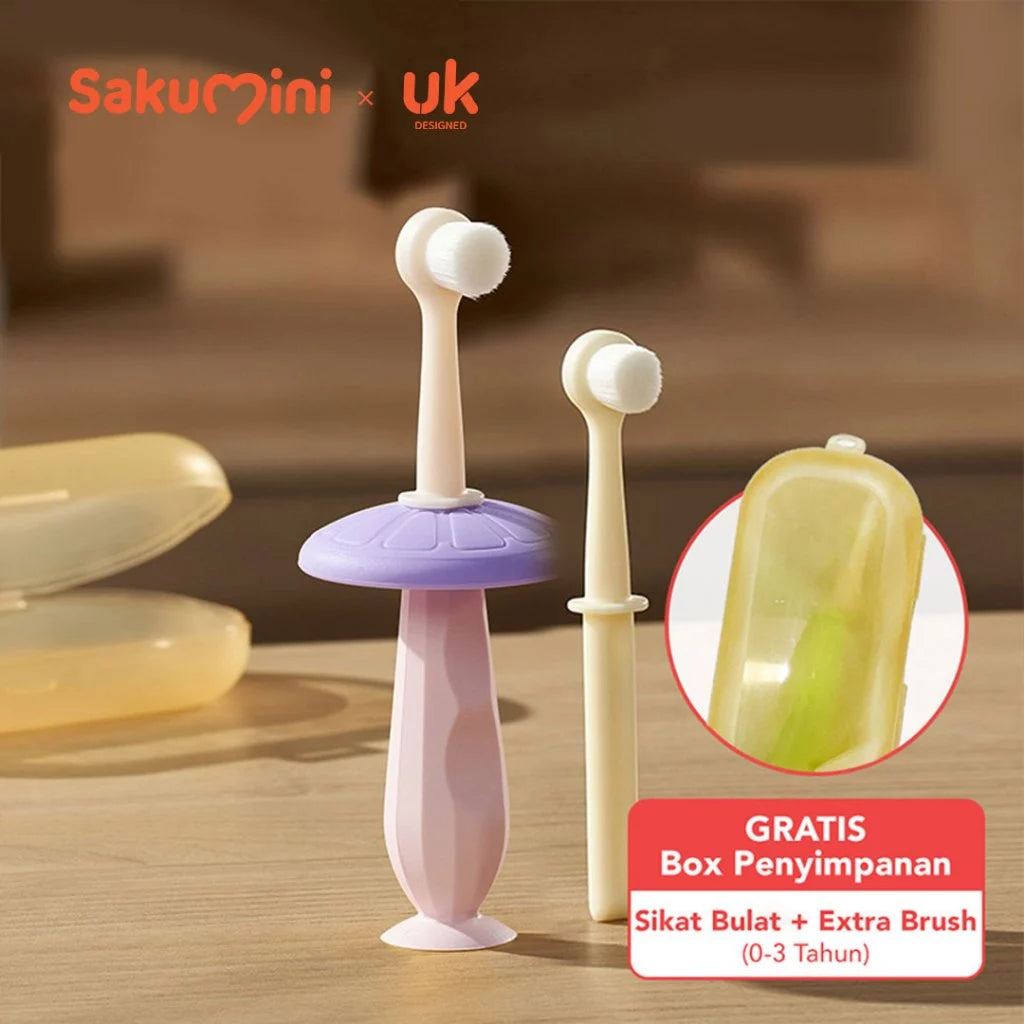 Sakumini Sikat Gigi Anak Lembut Soft Children Training Toothbrush bahan food-grade