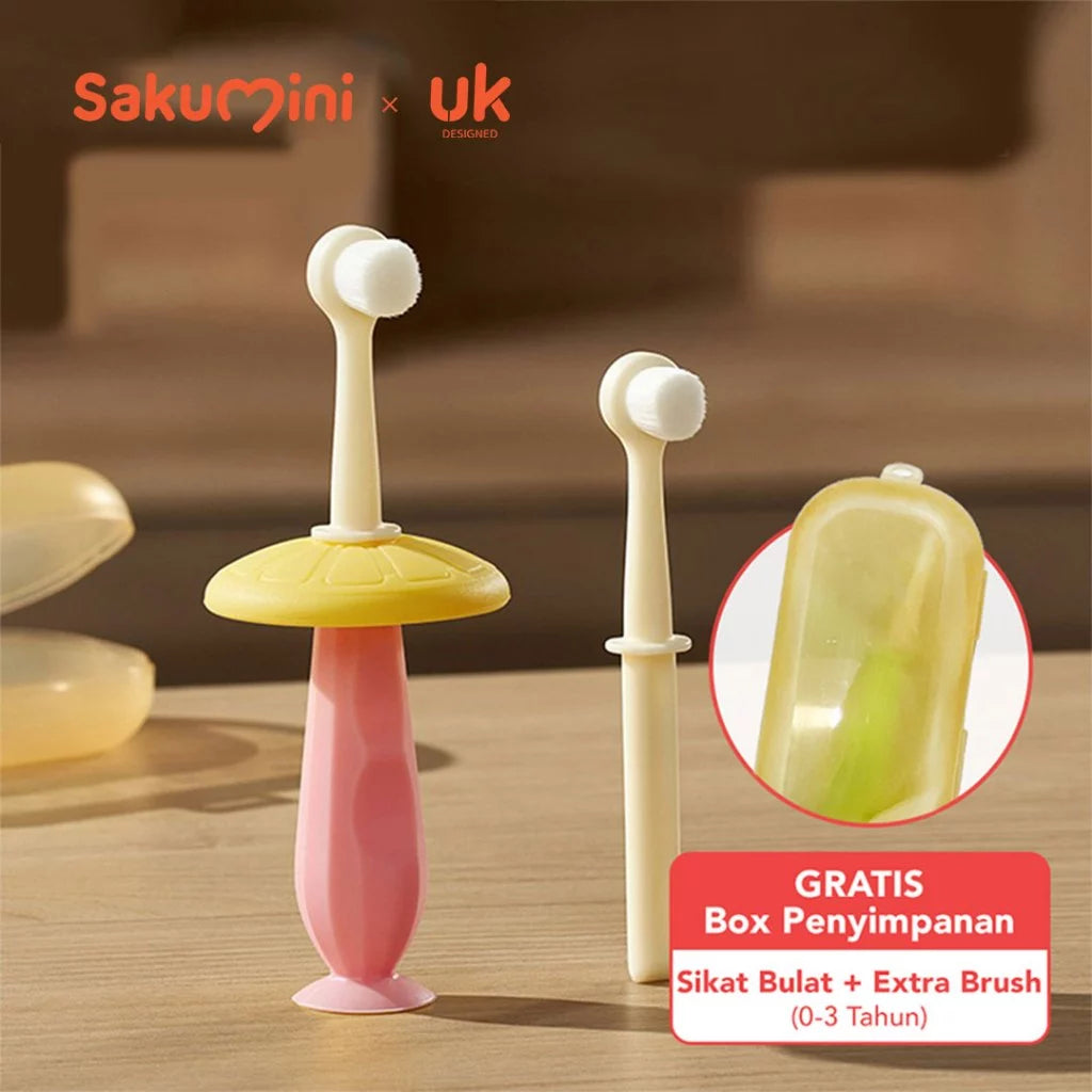 Sakumini Sikat Gigi Anak Lembut Soft Children Training Toothbrush bahan food-grade