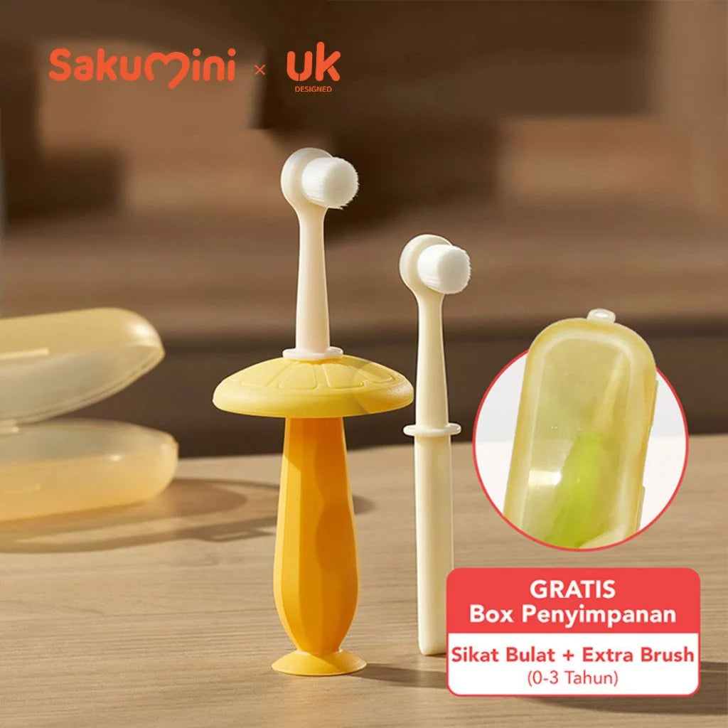 Sakumini Sikat Gigi Anak Lembut Soft Children Training Toothbrush bahan food-grade