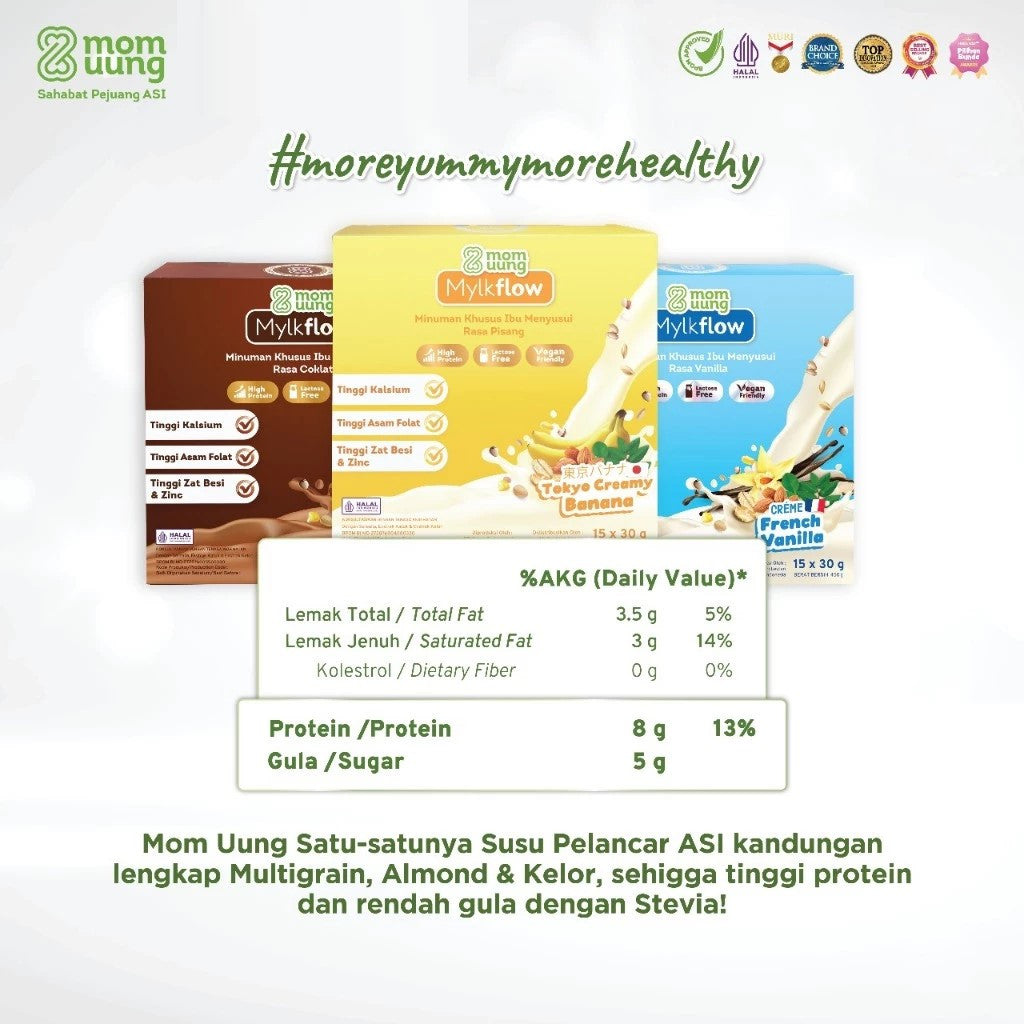 Mom Uung Susu Mylkflow 15 Sachet - Susu Pelancar ASI Halal BPOM