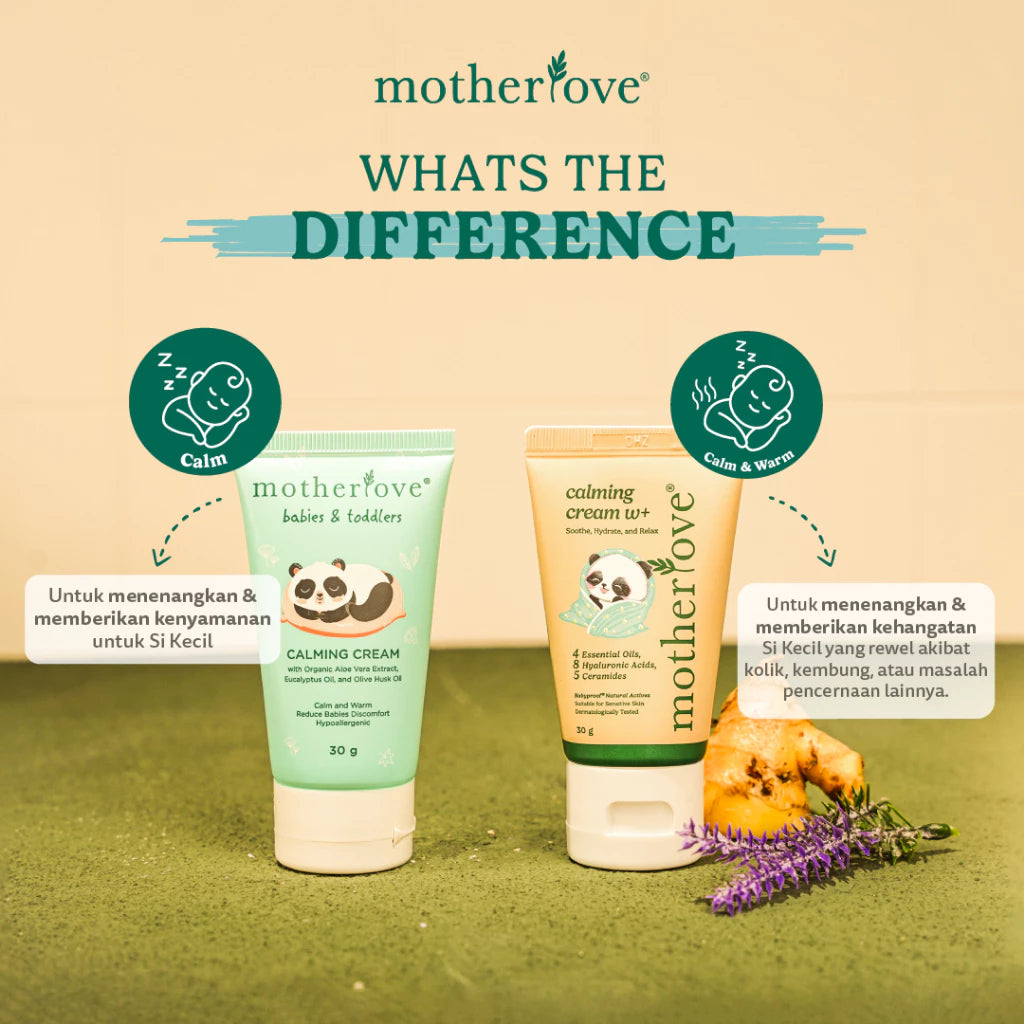 Motherlove Calming Cream W+ 30GR / Krim Kolik / Kembung Bayi - Krim Organik Aman untuk Bayi dan Anak