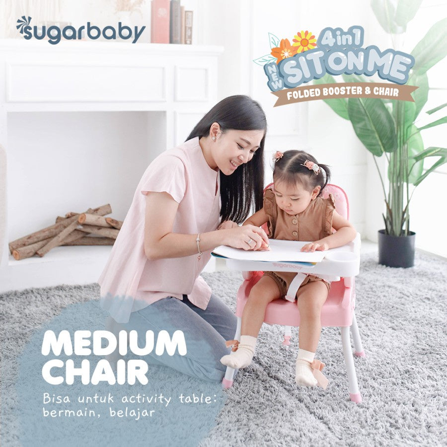 SUGARBABY 4in1 SitOnMe Folded Booster Seat & Chair / Kursi Makan Bayi