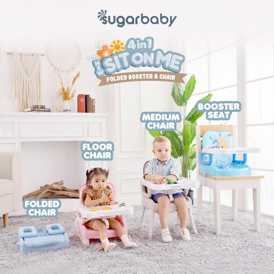 SUGARBABY 4in1 SitOnMe Folded Booster Seat & Chair / Kursi Makan Bayi