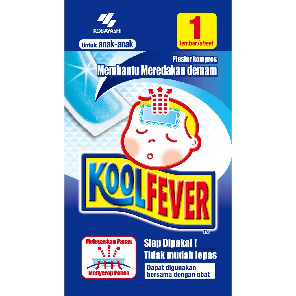 Kobayashi KoolFever | Plester Kompres Demam untuk Anak-anak & Bayi - 1 Lembar