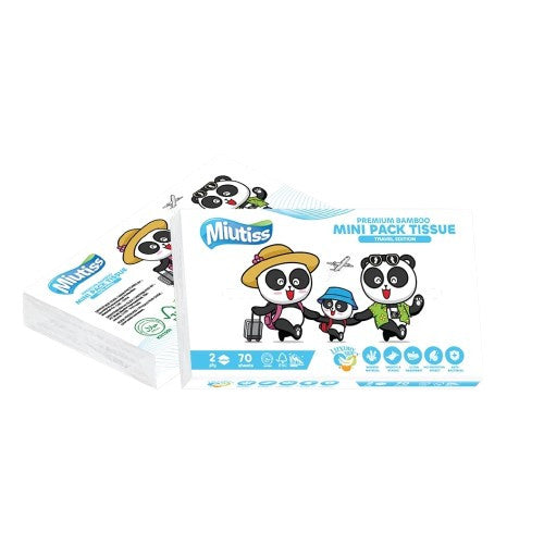 MIUTISS Premium Bamboo Mini Pack Tissue - Travel Edition 70’sheets ( 1 pcs)