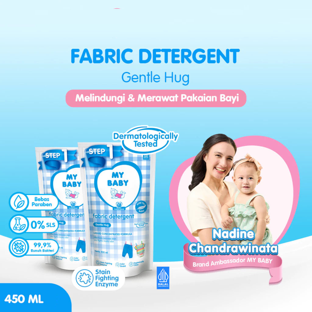 MY BABY Liquid Detergent Gentle Hug Refill 450 ml (1 Pcs) - Deterjen Pakaian Anti Bakteri