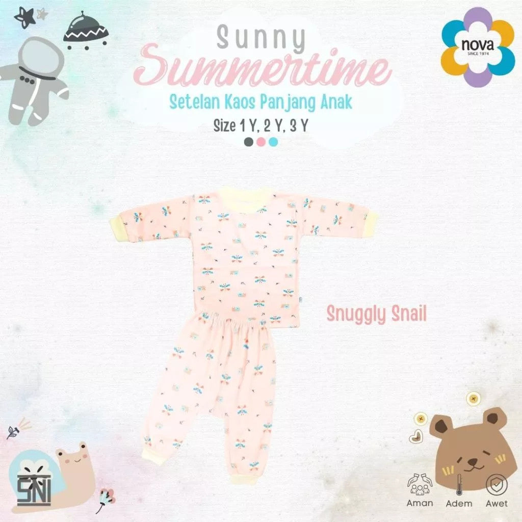 NOVA Sunny Summertime Series - Setelan Anak Kaos Panjang Anak 1-3 Tahun (1 Stel)