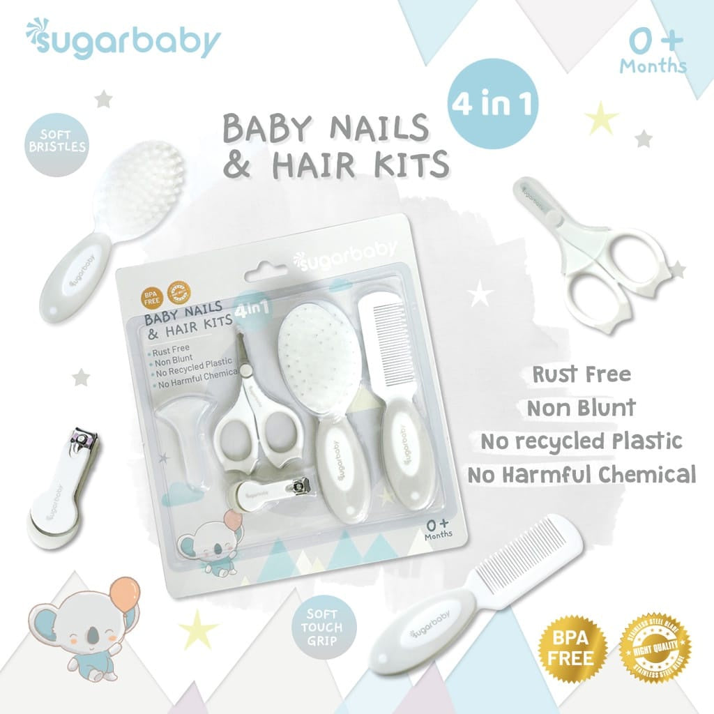 SUGARBABY 4 in 1 Baby Nails & Hair Kits - Grooming Kit
