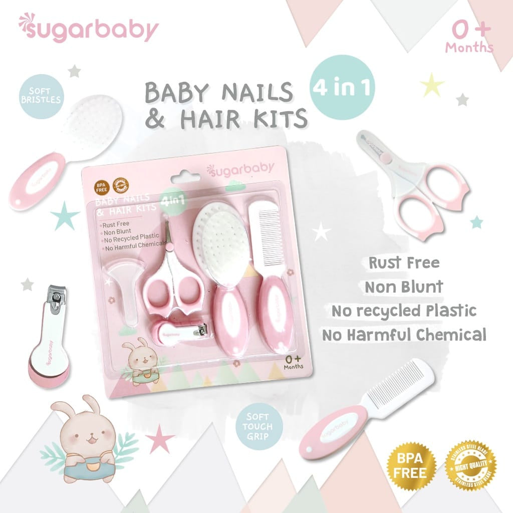 SUGARBABY 4 in 1 Baby Nails & Hair Kits - Grooming Kit