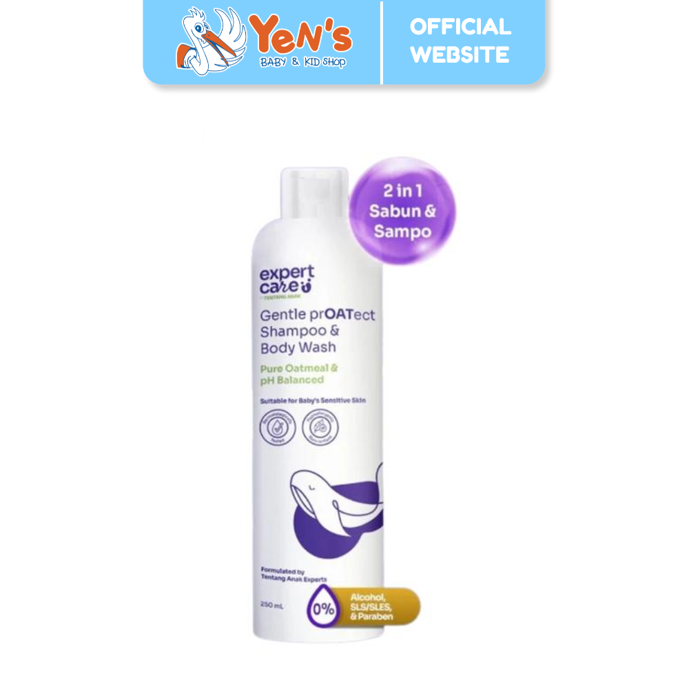 Expert Care 2in1 Wash with Colloidal Oatmeal 250ml / Sabun Sampo Bayi Anak Kulit Sensitif