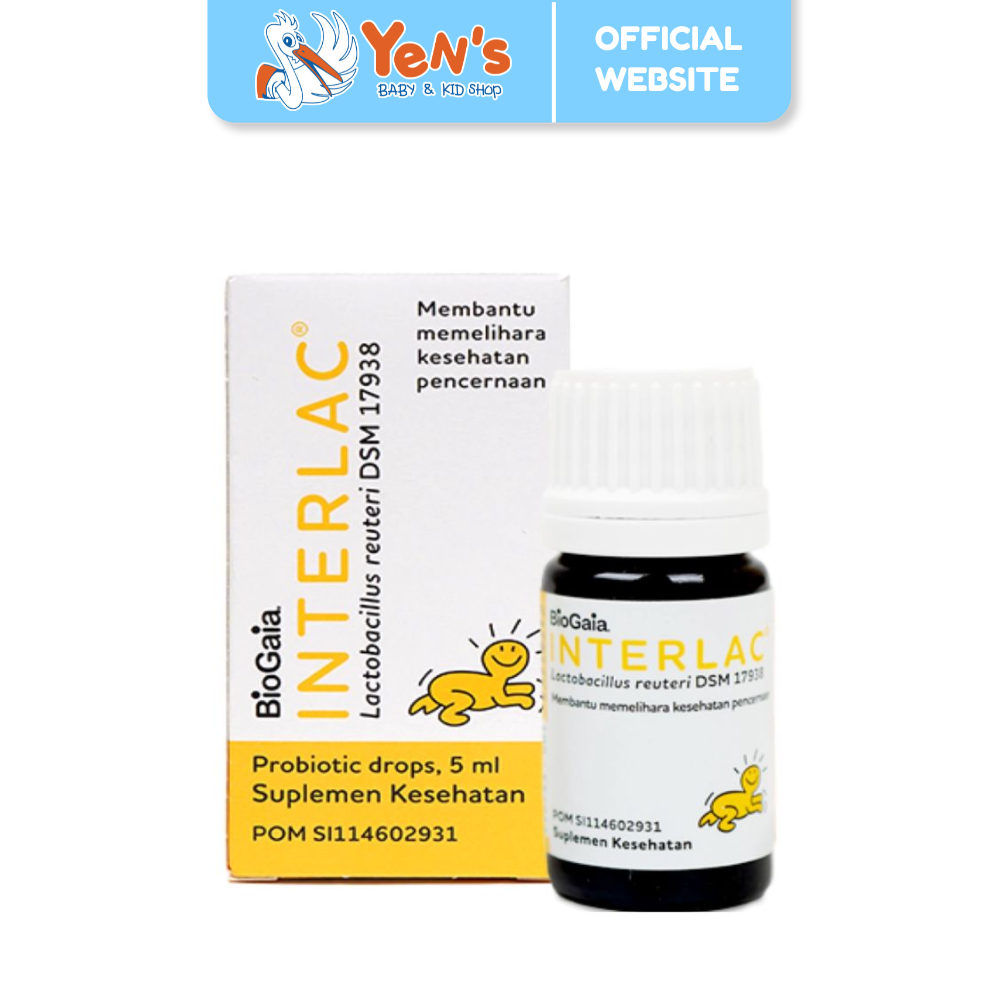 Interlac Probiotik Drops Isi 5ml / Menjaga Kesehatan Saluran Pencernaan