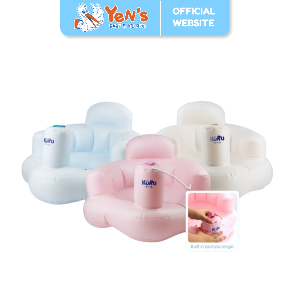 KURU Inflatable Baby Chair BC01 / Kursi Sofa Angin Bayi Tiup Pompa Built in  6 bulan - 2 tahun