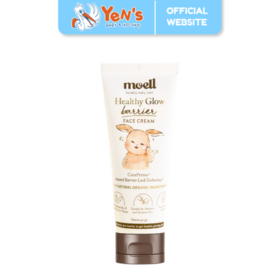 Moell Face Cream Healthy Glow Barrier Face Cream 40gr - Pelembab Wajah Bayi - Plant Based Probiotics Suitable For Sensitive Skin